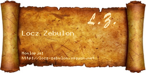 Locz Zebulon névjegykártya